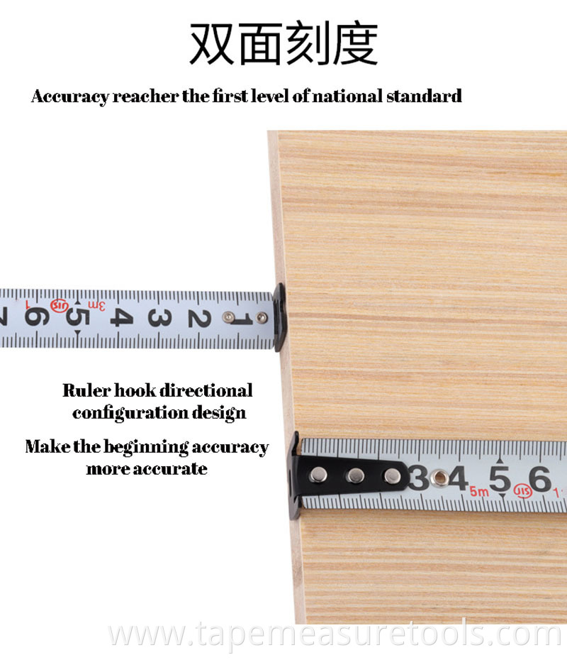 double scale stainless steel measuring tape 3m/5m/7.5m measurement tape with customise logo